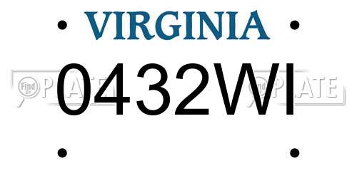 0432WI Virginia License Plate