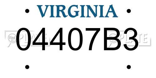 04407B3 Virginia License Plate