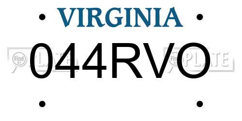 044RVO Virginia License Plate