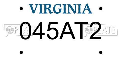 045AT2 Virginia License Plate
