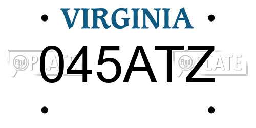 045ATZ Virginia License Plate