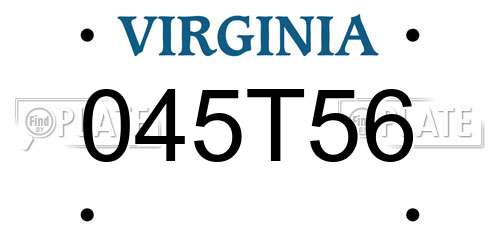 045T56 Virginia License Plate