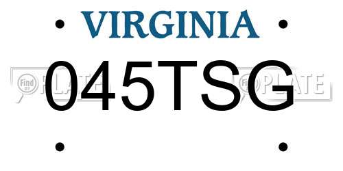 045TSG Virginia License Plate