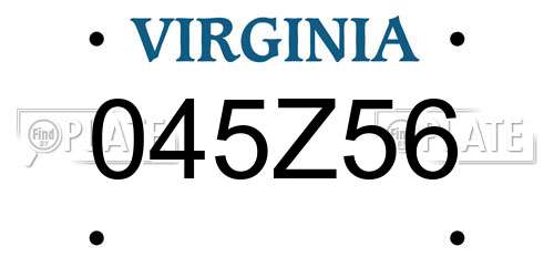 045Z56 Virginia License Plate