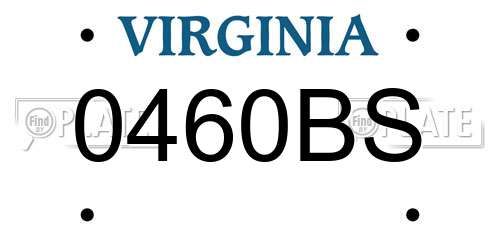 0460BS Virginia License Plate