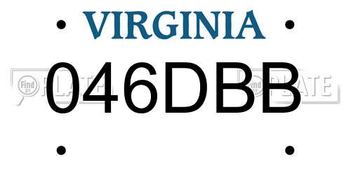 046DBB Virginia License Plate
