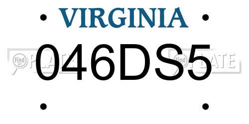046DS5 Virginia License Plate