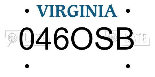 046OSB Virginia License Plate