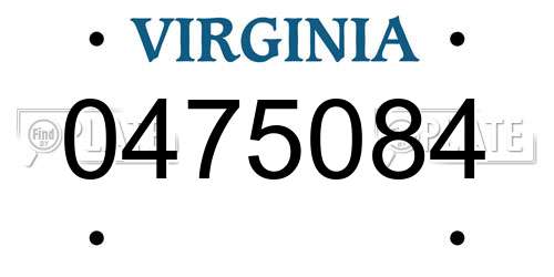0475084 Virginia License Plate