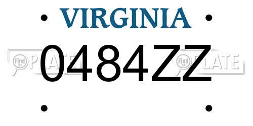 0484ZZ Virginia License Plate
