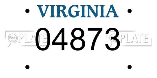 04873 Virginia License Plate