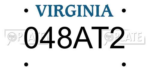 048AT2 Virginia License Plate