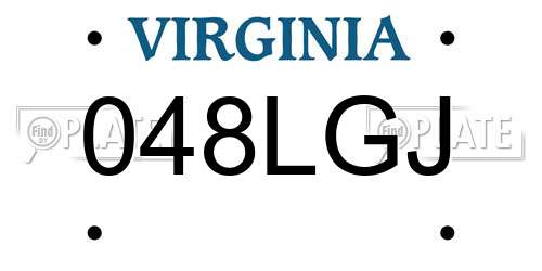 048LGJ Virginia License Plate