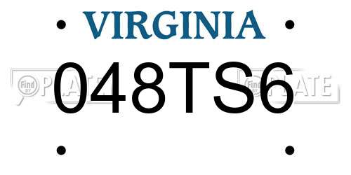 048TS6 Virginia License Plate