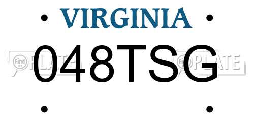 048TSG Virginia License Plate