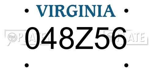 048Z56 Virginia License Plate