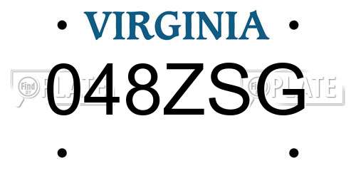 048ZSG Virginia License Plate