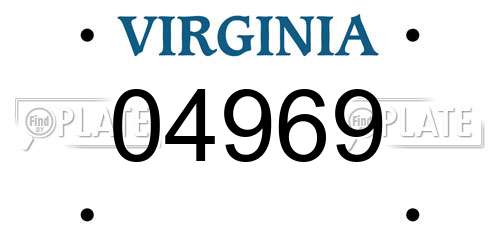 04969 Virginia License Plate