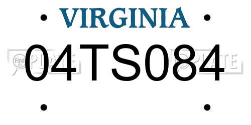04TS084 Virginia License Plate