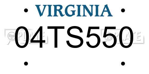 04TS550 Virginia License Plate