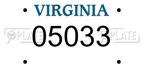 05033 Virginia License Plate