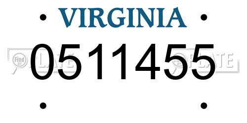 0511455 Virginia License Plate