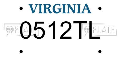0512TL Virginia License Plate