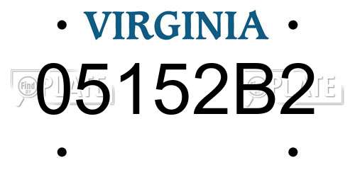 05152B2 Virginia License Plate