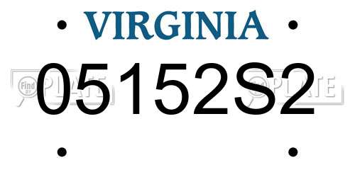 05152S2 Virginia License Plate