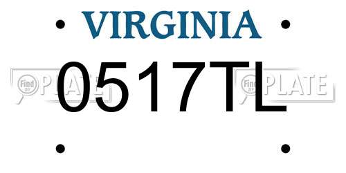 0517TL Virginia License Plate