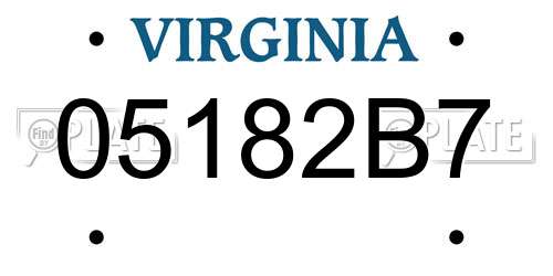 05182B7 Virginia License Plate