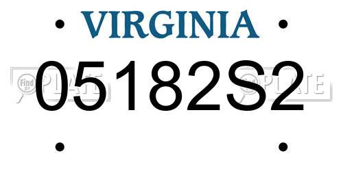 05182S2 Virginia License Plate