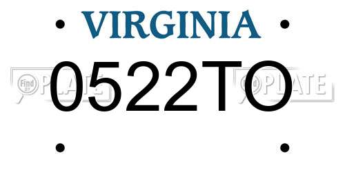 0522TO Virginia License Plate