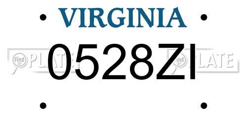 0528ZI Virginia License Plate