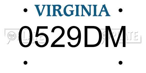 0529DM Virginia License Plate