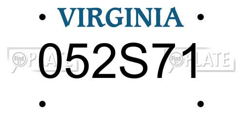 052S71 Virginia License Plate