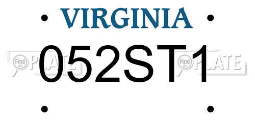 052ST1 Virginia License Plate