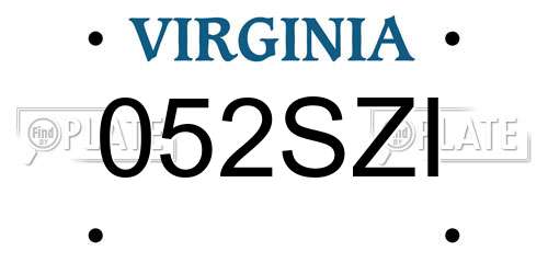 052SZI Virginia License Plate