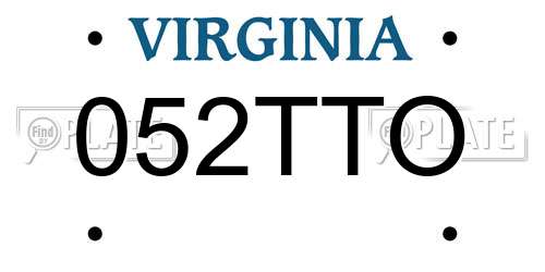 052TTO Virginia License Plate