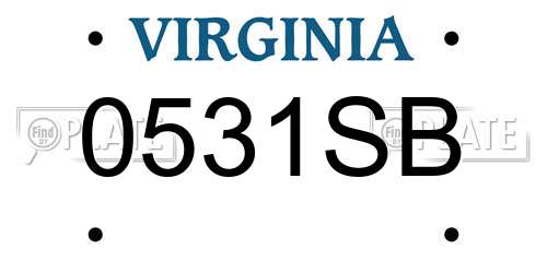 0531SB Virginia License Plate