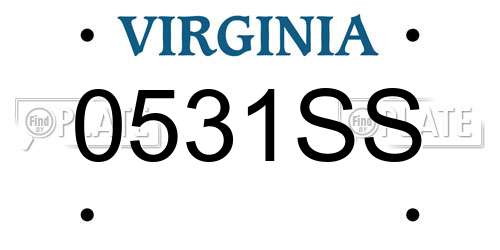 0531SS Virginia License Plate