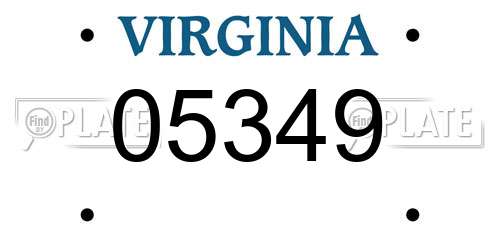 05349 Virginia License Plate