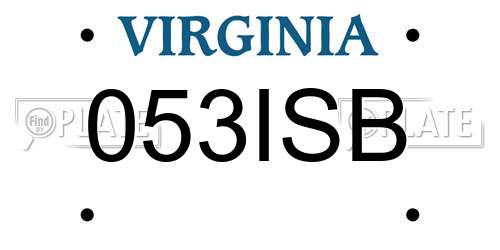 053ISB Virginia License Plate
