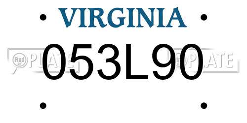 053L90 Virginia License Plate