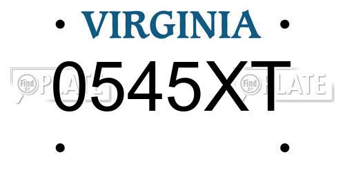 0545XT Virginia License Plate