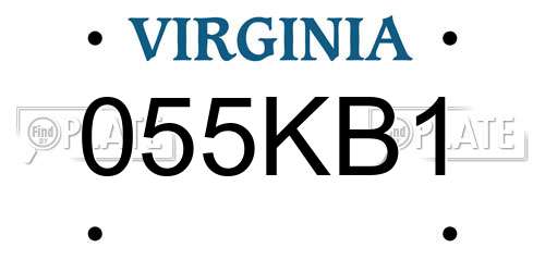 055KB1 Virginia License Plate