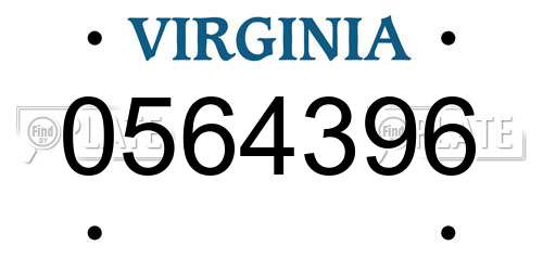 0564396 Virginia License Plate