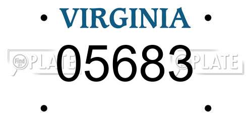 05683 Virginia License Plate