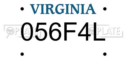 056F4L Virginia License Plate
