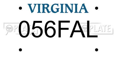 056FAL Virginia License Plate